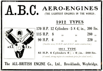 A.B.C. Engines advertised for 1912