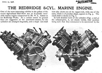 The Motor Car Journal of 25th April 1908 - The Redbridge 8-cyl. Marine Engine - part 1