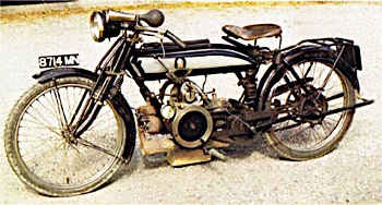 A rare 1913 horizontally opposed twin with hub-type gear fitted in the frame
